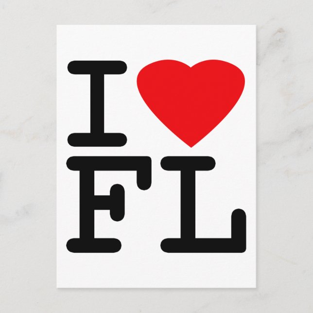I Love Heart Florida Postcard (Front)