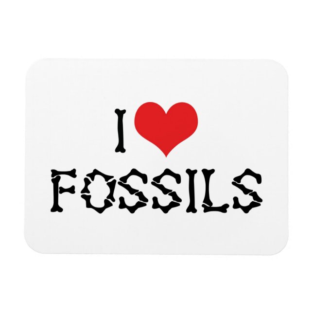 I Love Heart Fossils - Paleontology Fossil Hunter Magnet (Horizontal)