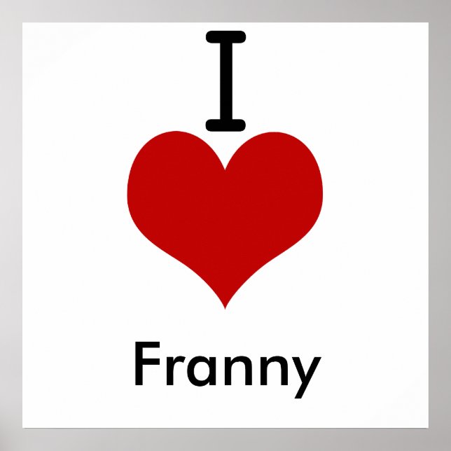 I Love (heart) Franny Poster (Front)