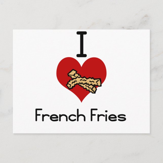 I love-heart french fries postcard (Front)