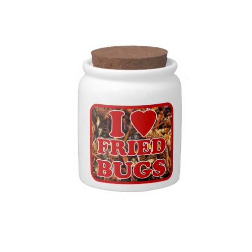 I Love Heart Fried Bugs  Edible Insects Candy Jar