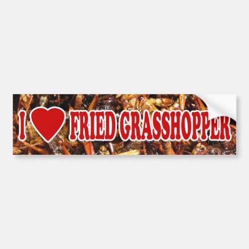 I Love Heart Fried Grasshopper Bumper Sticker