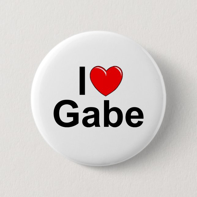 I Love (Heart) Gabe Pinback Button (Front)