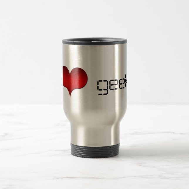 I Love (Heart) Geeks Mug (Center)