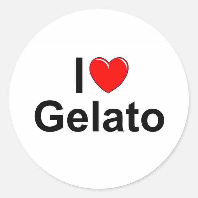 I Love (Heart) Gelato Classic Round Sticker (Front)
