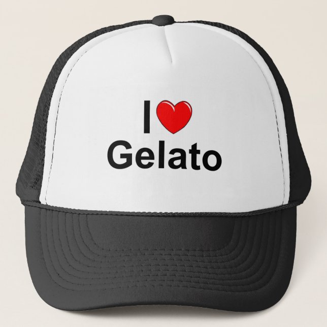 I Love (Heart) Gelato Trucker Hat (Front)