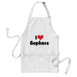 I Love Heart Gophers Adult Apron