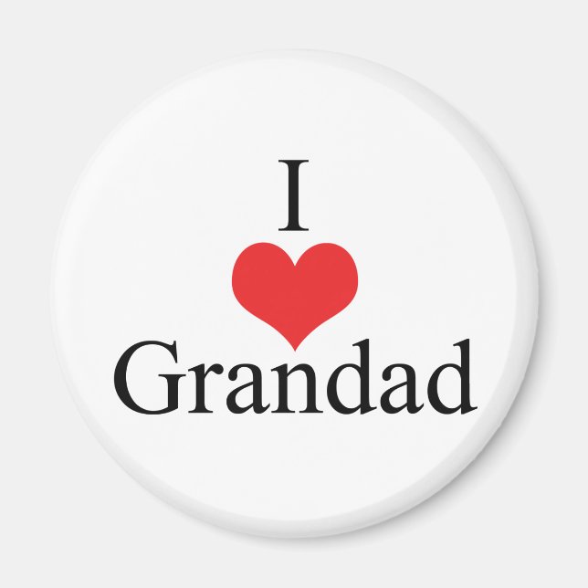 I Love (Heart) Grandad Magnet (Front)
