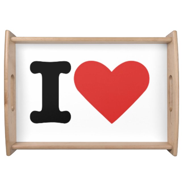 I Love Heart Graphic Classic Minimalist Serving  Tray (Front)