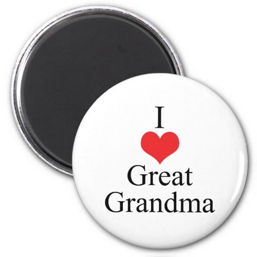 I Love Heart Great Grandma Magnet