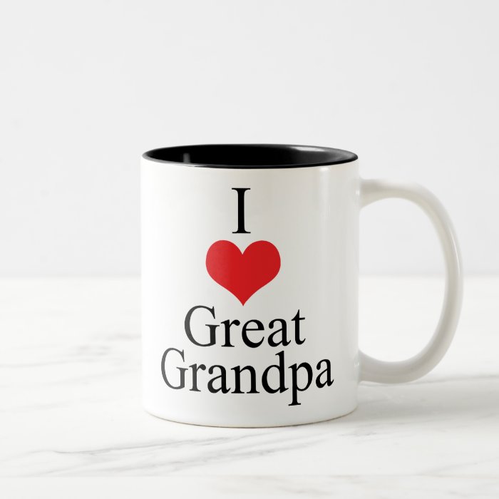 I Love (Heart) Great Grandpa Mugs