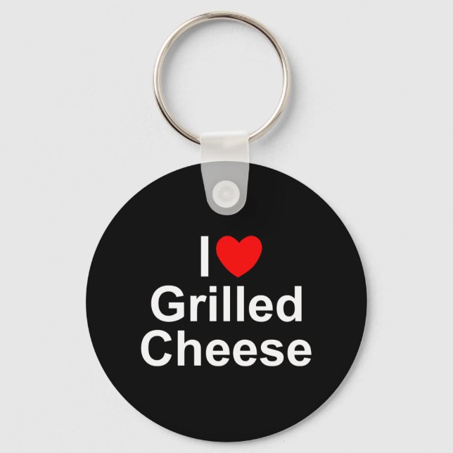 I Love (Heart) Grilled Cheese Keychain (Front)