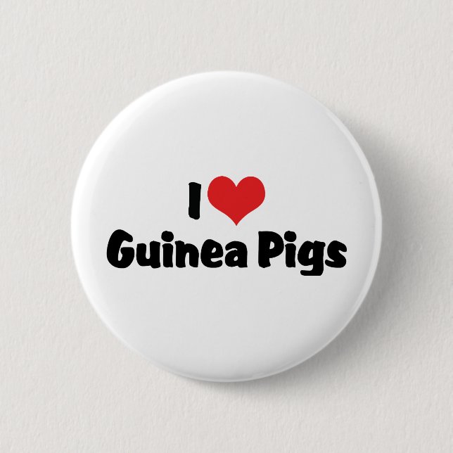 I Love Heart Guinea Pigs Button (Front)