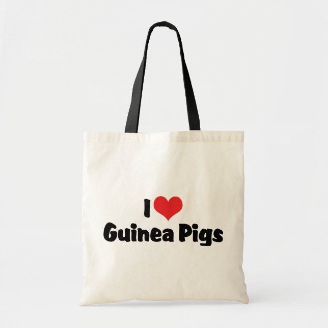 I Love Heart Guinea Pigs Tote Bag (Front)