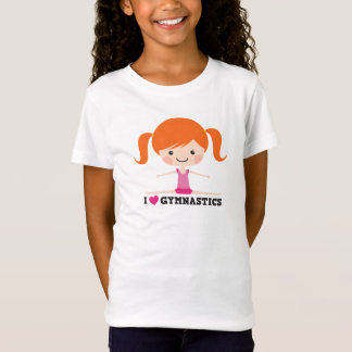 I love heart gymnastics cartoon girl side split T-Shirt