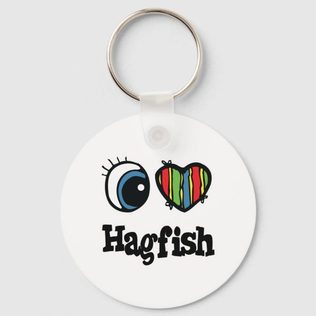 I Love (Heart) Hagfish Keychain (Front)