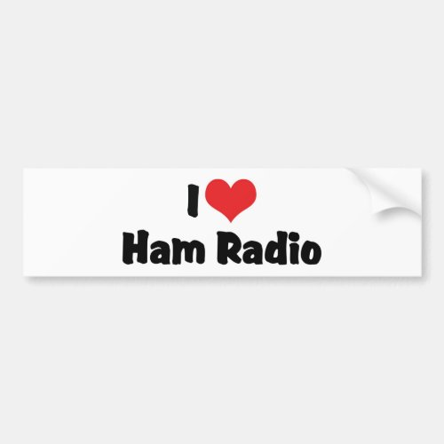 I Love Heart Ham Radio _ Amateur Radio Lover Bumper Sticker