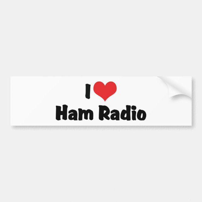 I Love Heart Ham Radio - Amateur Radio Lover Bumper Sticker (Front)