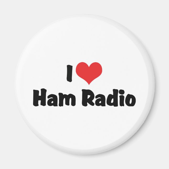 I Love Heart Ham Radio - Amateur Radio Lover Magnet (Front)