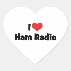 I Love Heart Ham Radio - Amateur Radio Lover Sticker