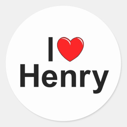 I Love Heart Henry Classic Round Sticker