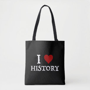 I Love (Heart) History Tote Bag