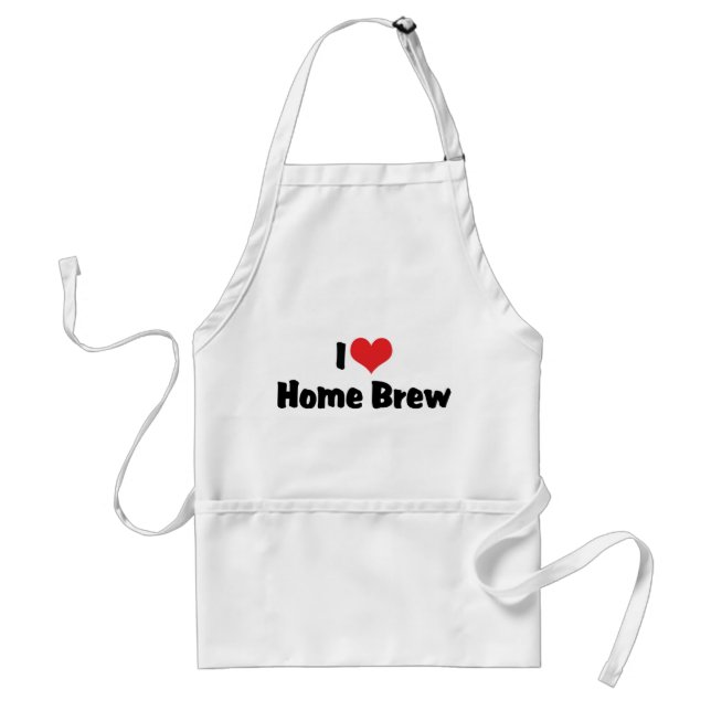 I Love Heart Home Brew - Beer Lover Adult Apron (Front)