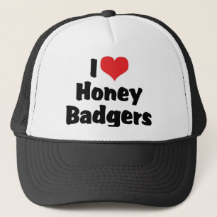 I Love Heart Honey Badgers Trucker Hat