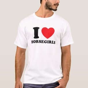 I Love Heart Horsegirls Equestrian Cowgirls Horse T-Shirt
