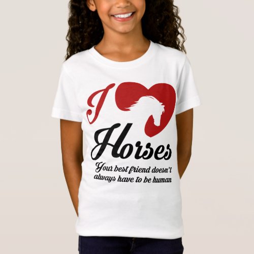 I LoveHeart Horses T_Shirt
