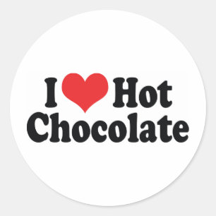 I Love Heart Hot Chocolate - Hot Cocoa Lovers Classic Round Sticker