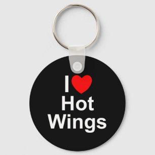 I Love (Heart) Hot Wings Keychain
