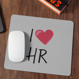 I Love Heart HR Human Resources Office Gift Mouse Pad