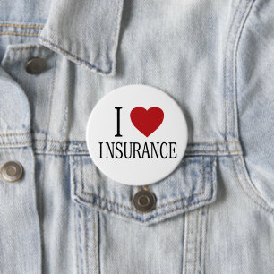 I Love Heart Insurance - funny halloween costume Button