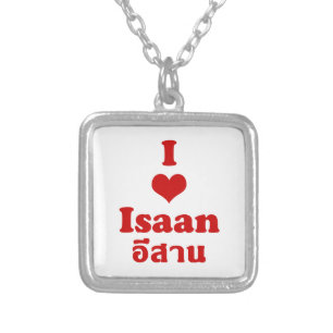 I Love (Heart) Isaan Silver Plated Necklace