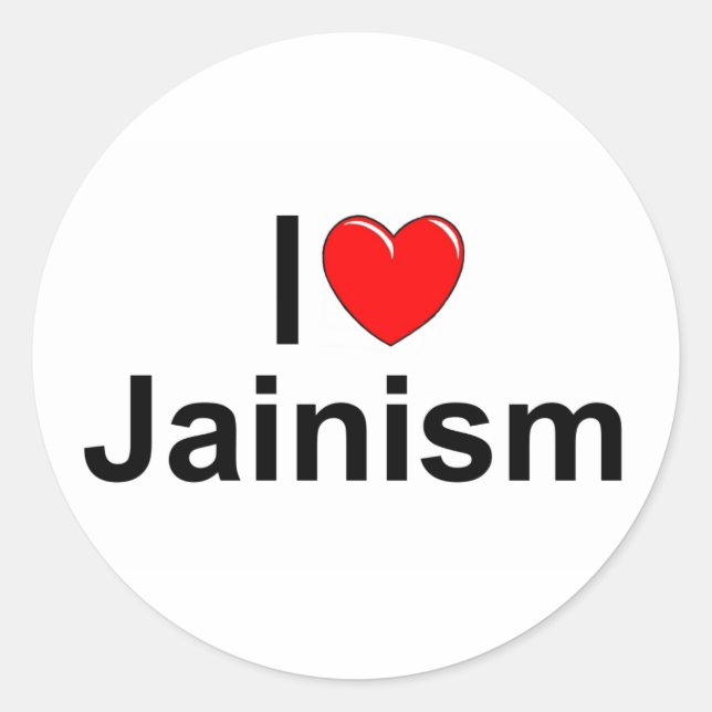I Love (Heart) Jainism Classic Round Sticker (Front)