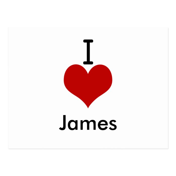 I Love (heart) James Postcard