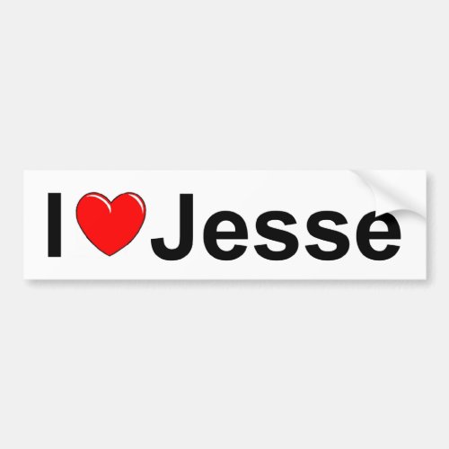 I Love Heart Jesse Bumper Sticker