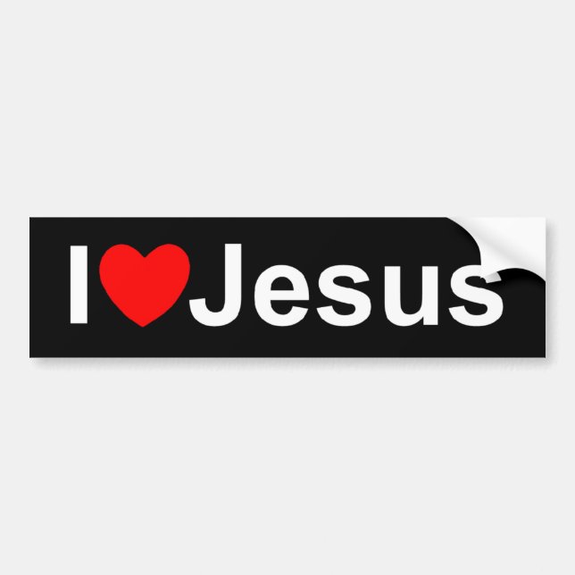 I Love (Heart) Jesus Bumper Sticker (Front)