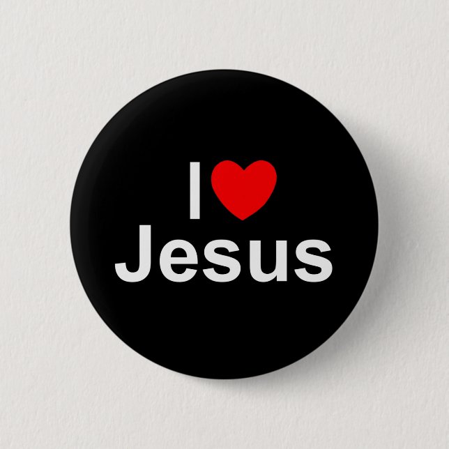 I Love (Heart) Jesus Button (Front)