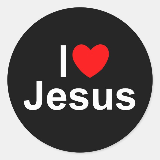 I Love (Heart) Jesus Classic Round Sticker (Front)
