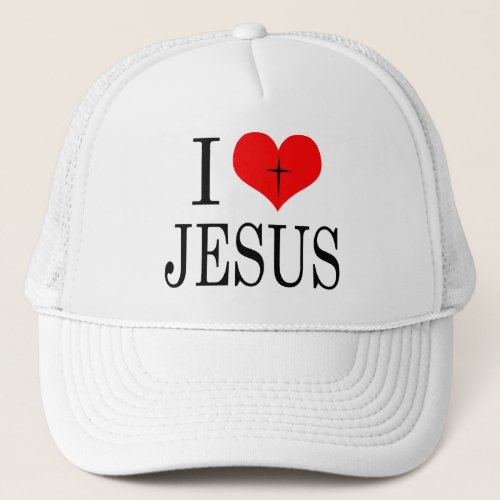 I Love Heart Jesus Trucker Hat