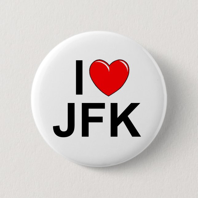 I Love (Heart) JFK Button (Front)
