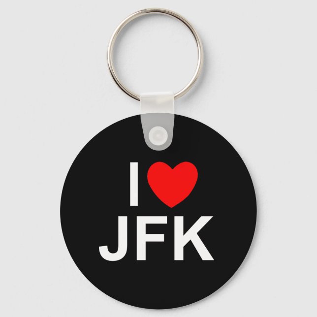 I Love (Heart) JFK Keychain (Front)