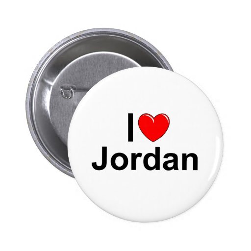 I Love (Heart) Jordan Buttons | Zazzle