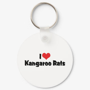 I Love Heart Kangaroo Rats Keychain