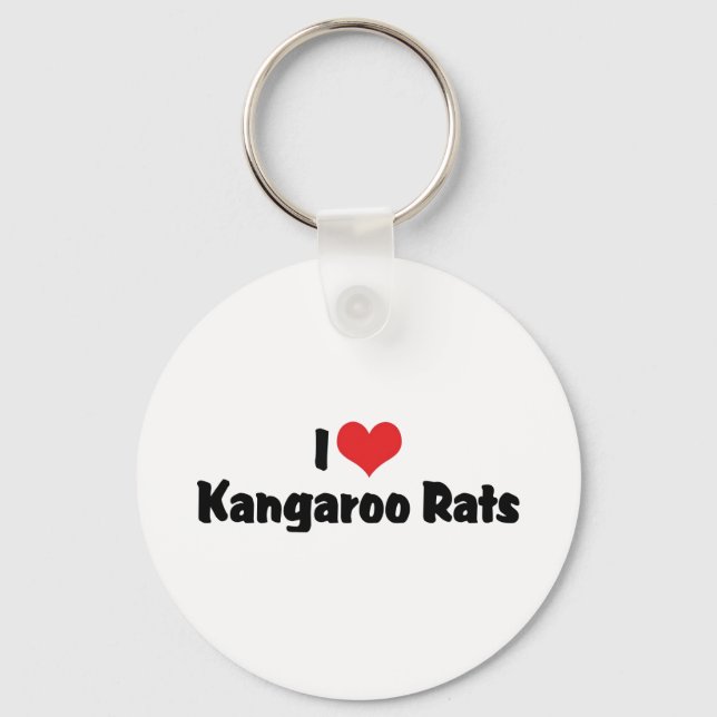 I Love Heart Kangaroo Rats Keychain (Front)