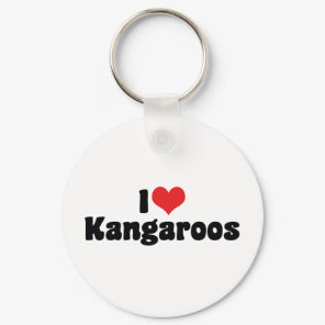 I Love Heart Kangaroos - Kangaroo Lover Keychain