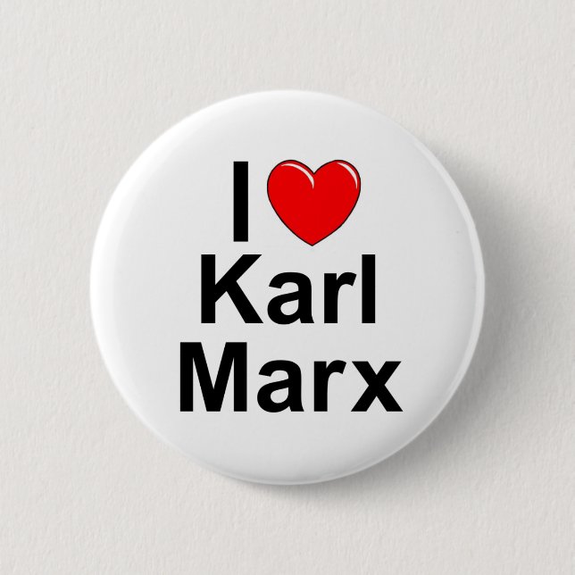 I Love (Heart) Karl Marx Pinback Button (Front)