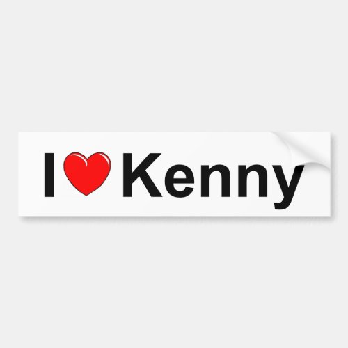 I Love Heart Kenny Bumper Sticker